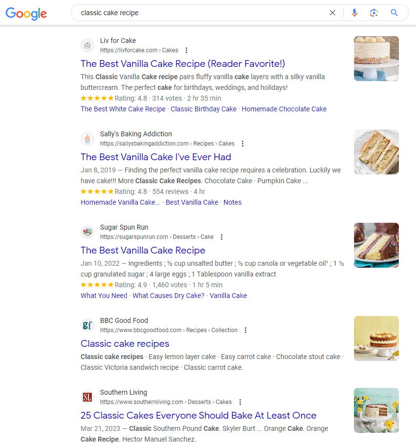 Cake recipe Google search