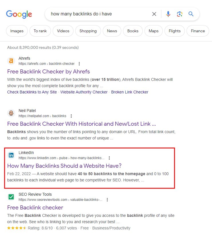 Google search for LinkedIn Pulse