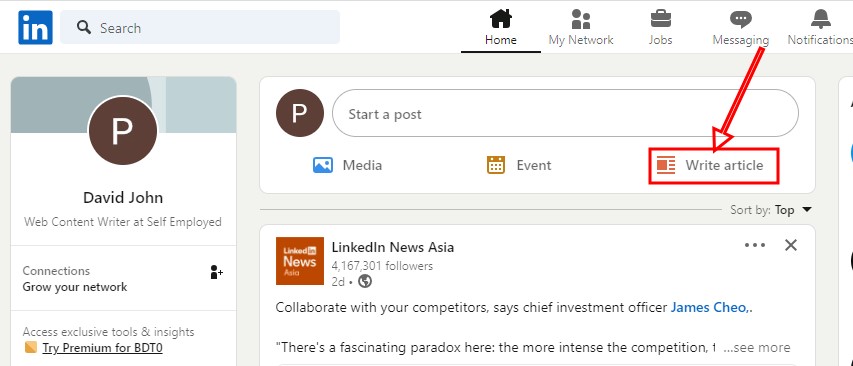 How to create LinkedIn Pulse