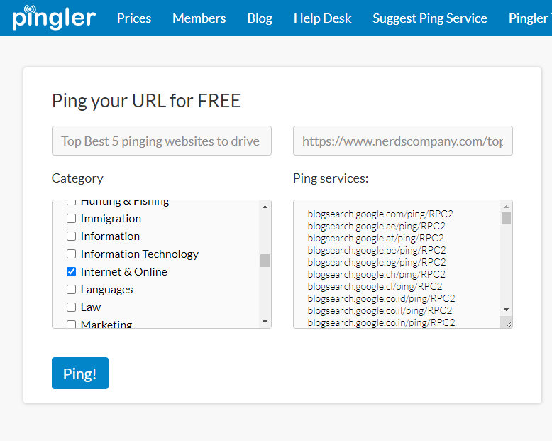 How to use Pingler