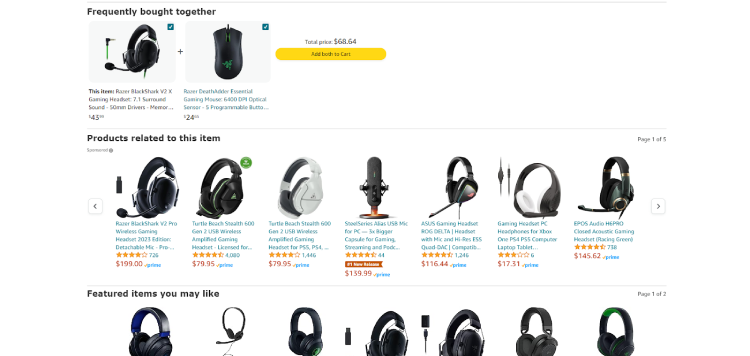 Recommend products based on buying habits