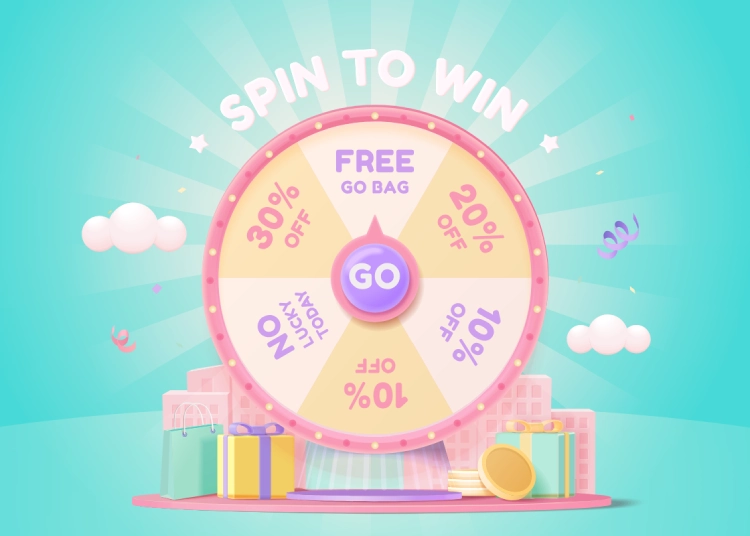 Spin-the-wheel prompts on websites