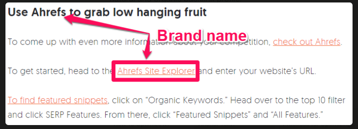 Branded Anchor Text