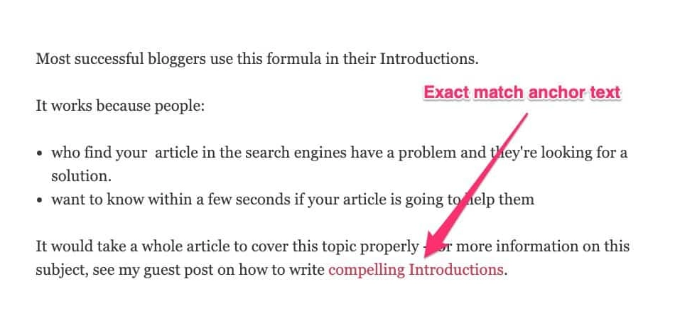 Exact Match Anchor Text