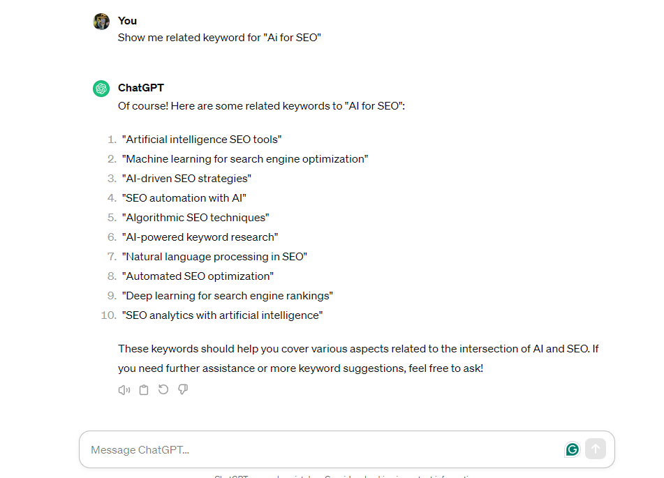find the perfect keyword in chatgpt